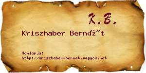 Kriszhaber Bernát névjegykártya